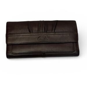 Coach SoHo Brown Burnished Leather Long Wallet